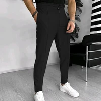 Spring and Autumn New Products Slim Solid Color Trendy Slimming Pleated Fitness Pencil Pants Simple All-match Sports Trousers 4