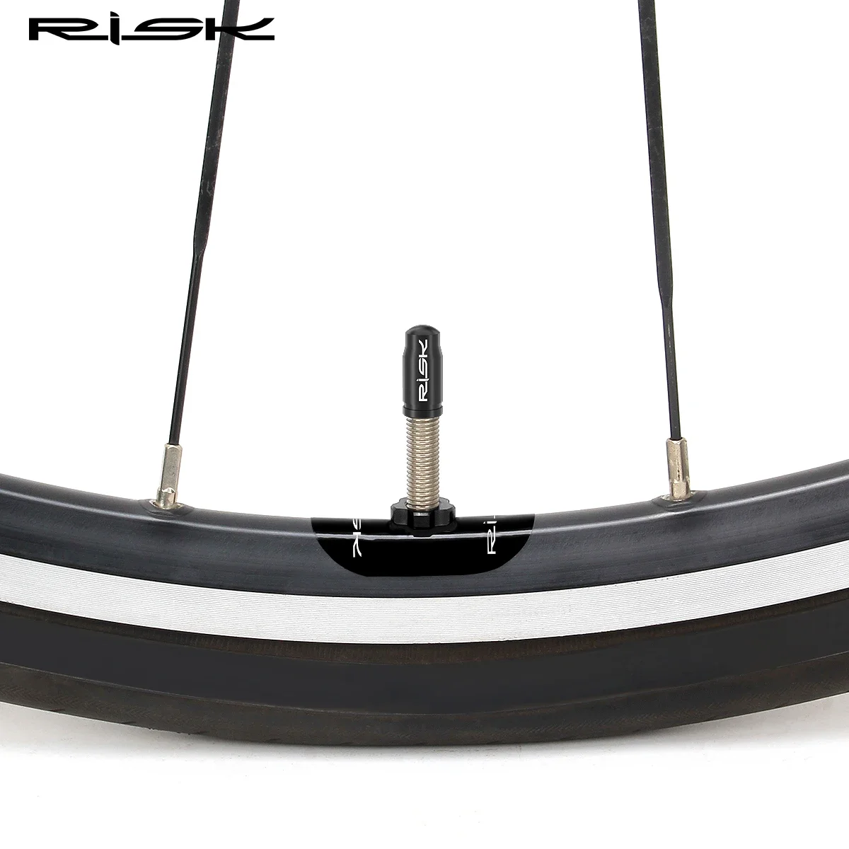 Bicycle Valve Sticker RISK Presta Valve for MTB Road Bike Tube Tire Gasket Rim Protective Gas Air Nozzle Glue Pad