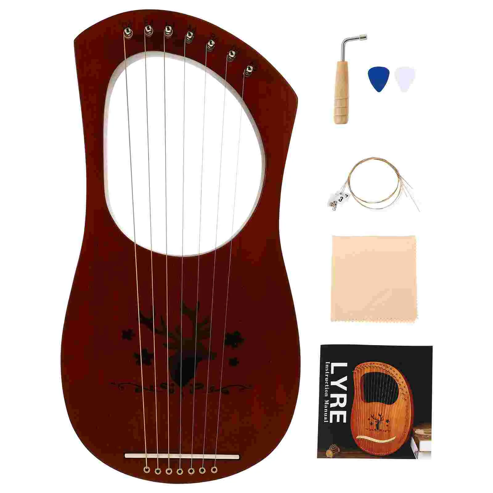 

Of Vijos Supplied Vijos Ancient Style Harp Vintage Wooden Wrench String Crafts Hand-Held Mahogany Tuning Instruments