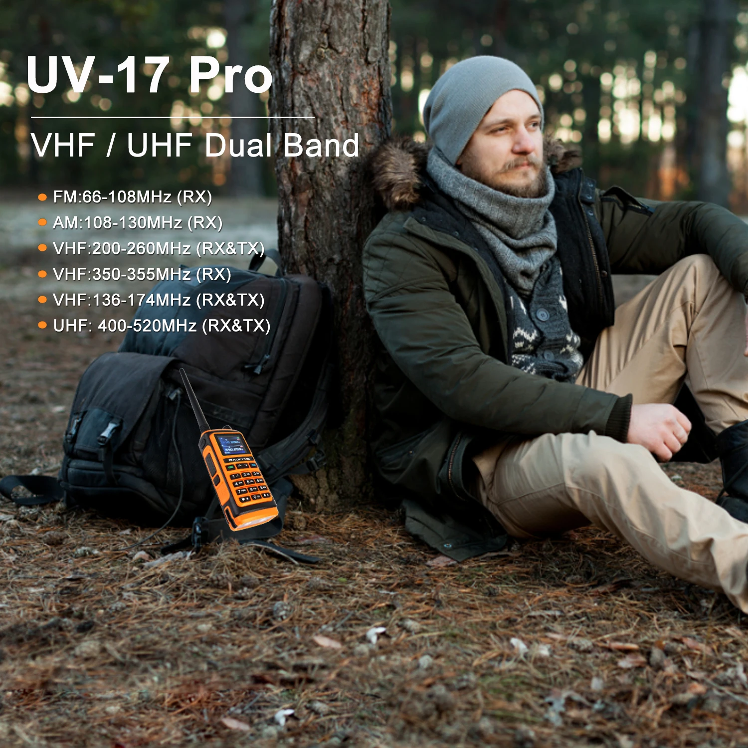 Walkie Talkie Baofeng UV-17Pro GPS Six Bands Receive Tri-Bands Transmit Waterproof Outdoor Ham Amateur Air Band FM NoAA Radio 3