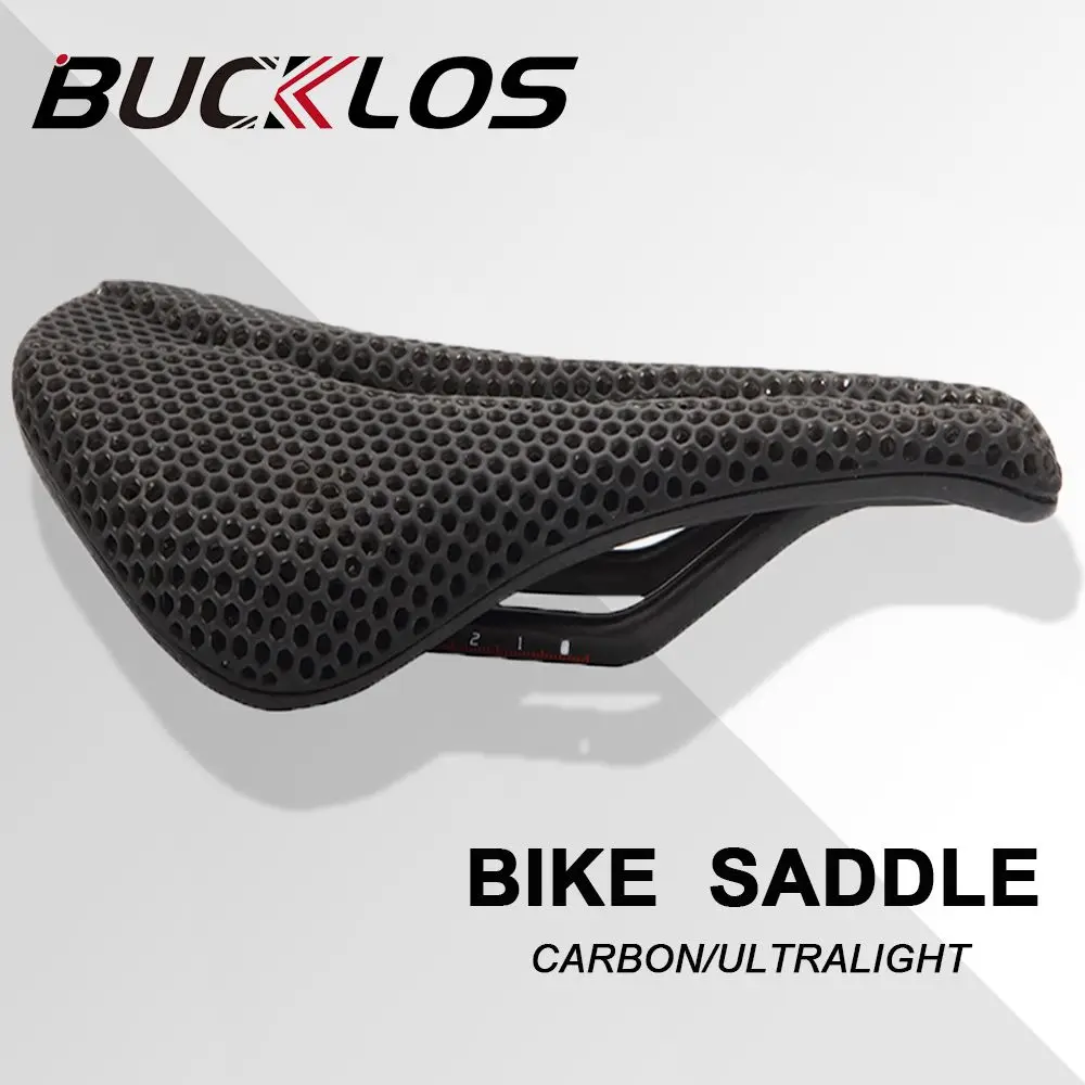 BUCKLOS 3D Printed Carbon Mountain Bike Saddle Breathable Ultralight