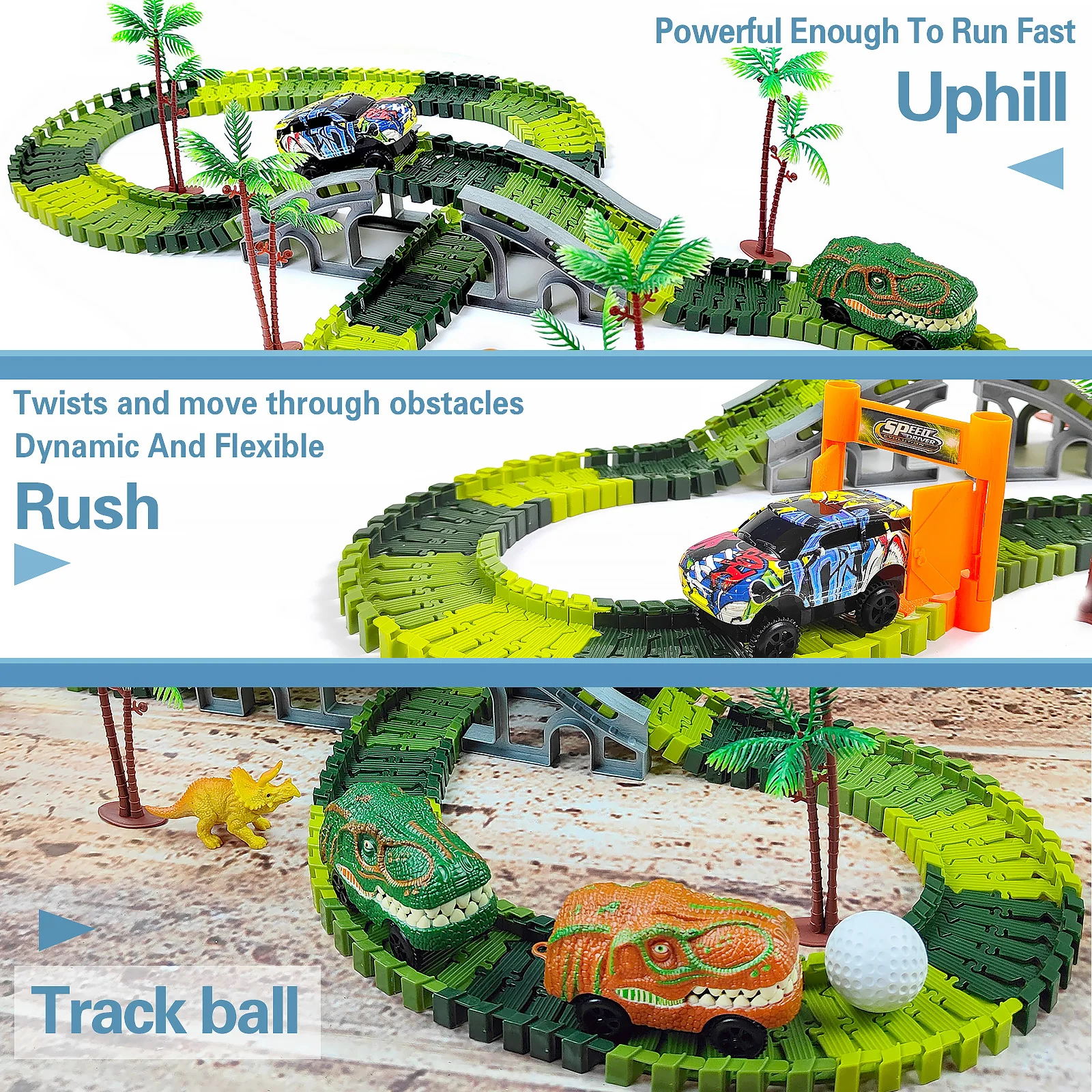 Dinosaur World Track Racing Track Toy Set Dinosaur Railway Toy Car Educational Bend Flexible Race Track Toys For Boy Gift 4