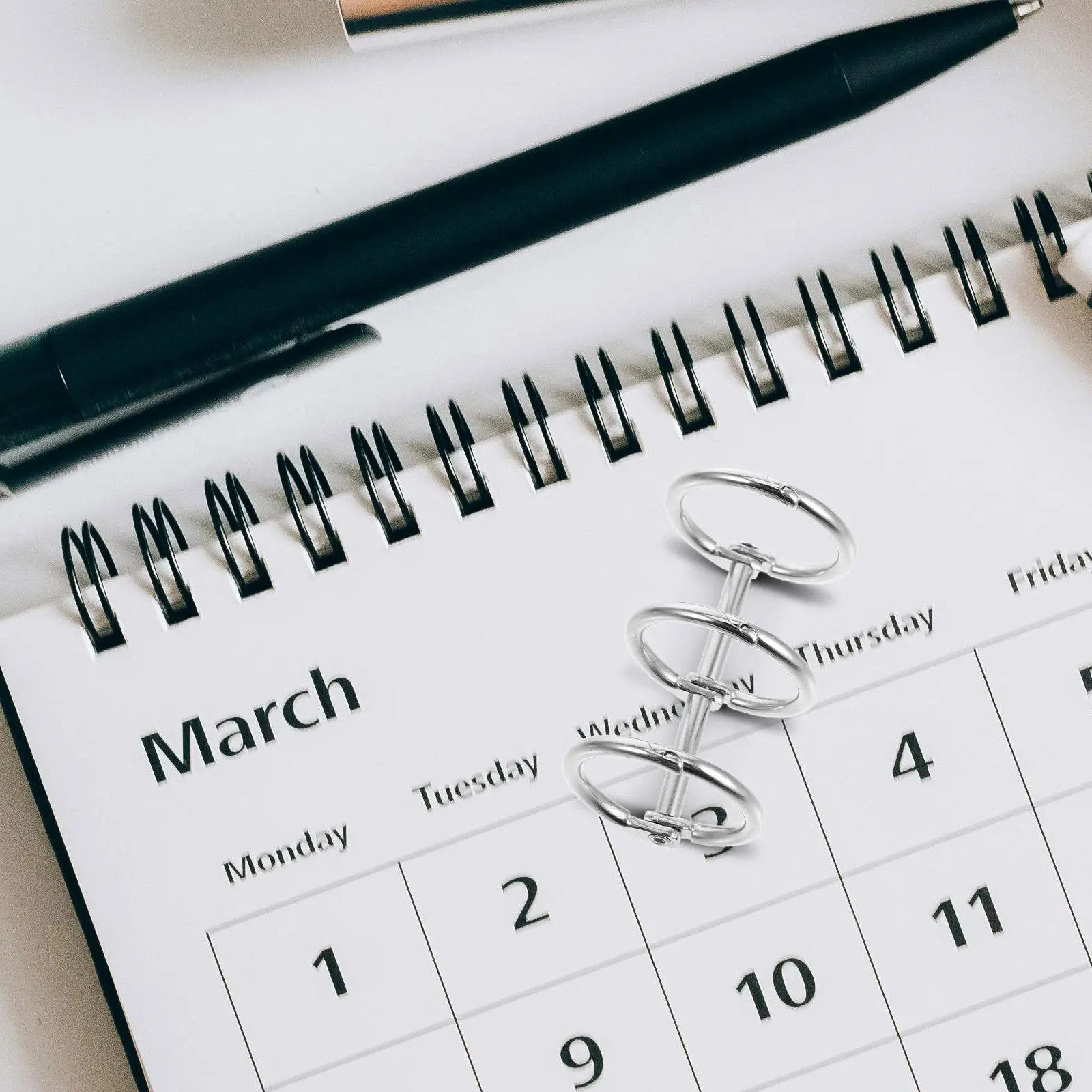 10Pcs 강력한 철제 3링 개방형 바인더 링 DIY 주최자용 달력 바인딩 클래스프 노트북 인덱스 카드 플래시 카드