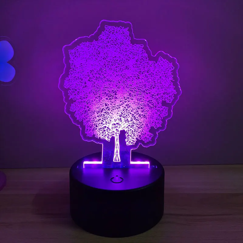 Controllable LED Night Light Home Decoration 95mm Black Base Night Lights Home Bedside Lamps Acrylic Room Decor LED Desk Lamp