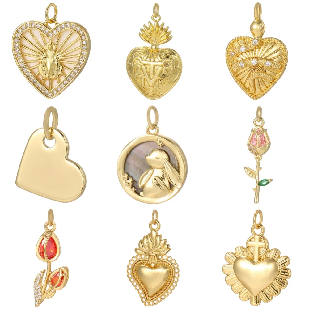 3 Stück neue modische romantische Charm-Anhänger goldener Schmuck DIY Schlüsselanhänger Tasche Kette Armband Halskette Armband Zubehör – Detail 10