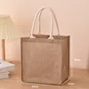 Hemp Bag Hand-painted Cotton Jute Bag Hand Held Imitation Linen Bag Shopping Bag Film Covered Bag Waterproof Hanbag 3