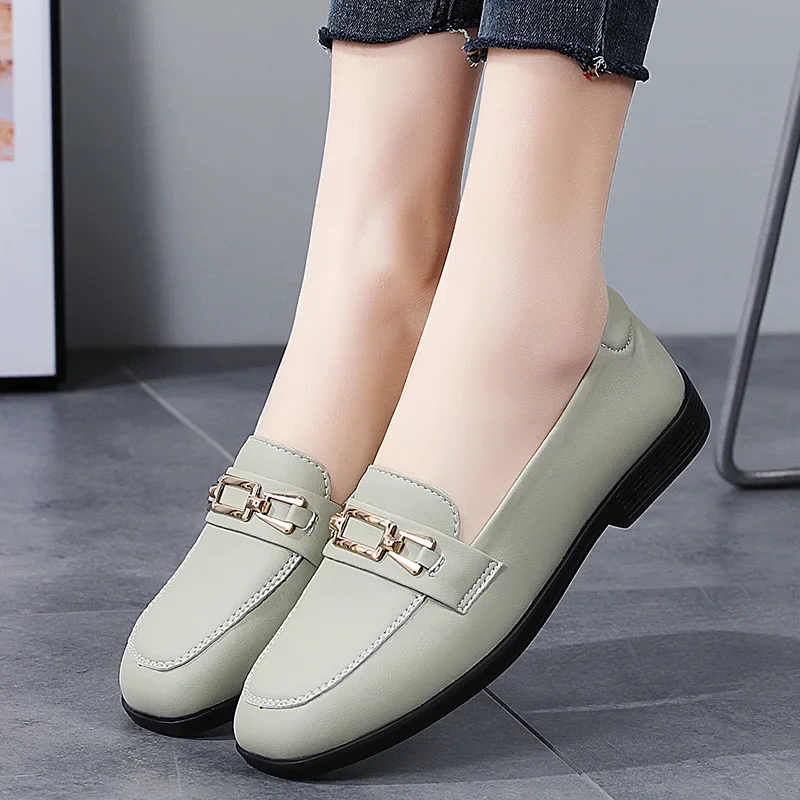 

Autumn New Women Genuine Leather Casual Shoes Fashion Female Flats Loafers Zapatos De Mujer Ladies Slip-on Moccasins Work Shoes