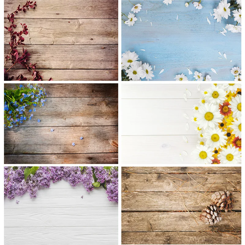 

Photorealistic Fabric Photography Backdrops Props Flower Wood Planks Photo Studio Background CXSC -18