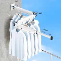 Household Clothing Drying Rack Wall Mount folding Drying Rack Balcony Bedroom Aluminum Alloy Towels Laundry Hanger Space Saver 2