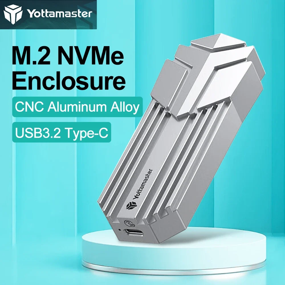 Yottamaster M.2 Nvme Enclosure Usb C 3.2 Lettore Di Custodia M.2 In Alluminio Adatto A Chiave 2230/42/60/80 M E B & M Nvme Ssd Thunderbolt 3