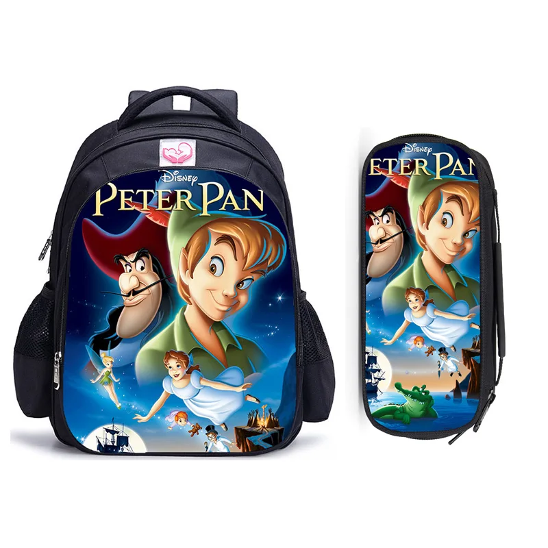 

16 Inch Cartoon Disney Peter Pan Backpack Boy Girl School Shoulder Bag Student Children School Bags College Rucksack Mochila