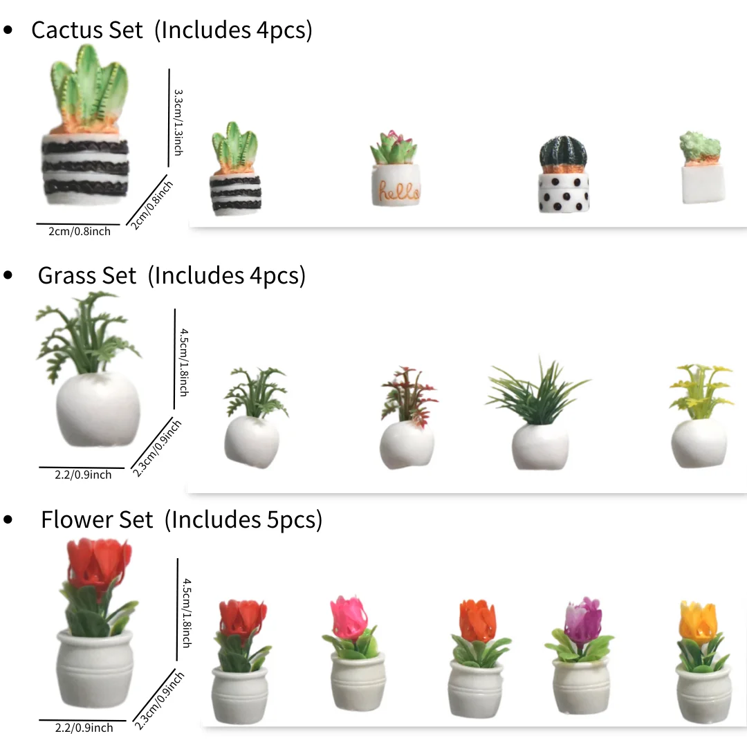 Magnetic Fridge Stickers 4-5pcs Cactus Fridge Magnet Plant and Flower 3D Cute Grass Message Board Reminder Home Decoration
