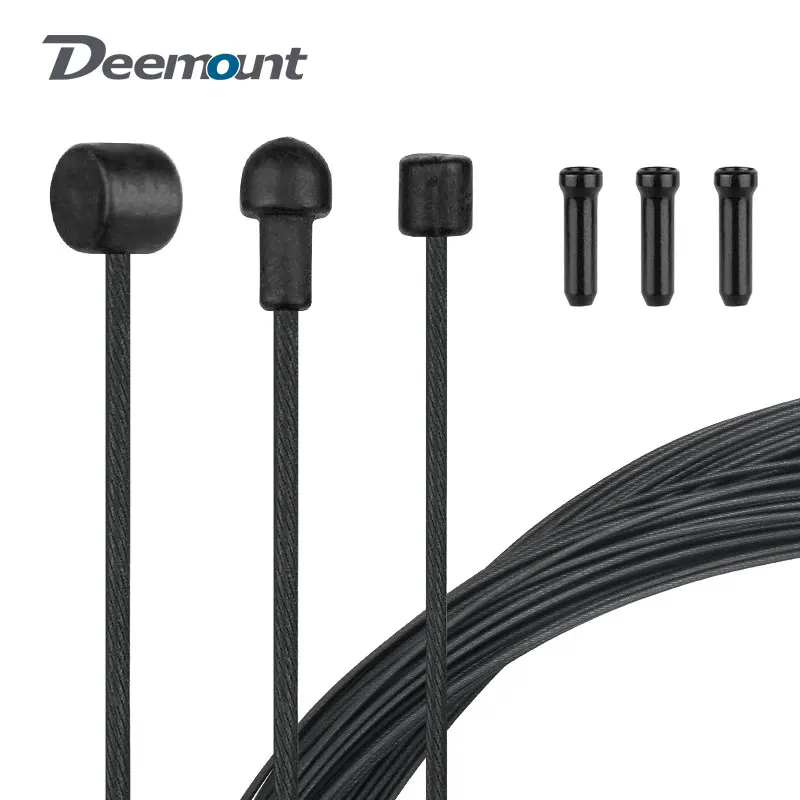 Bicycle Shift Line Kit PTFE Coated Stainless Steel Core Zinc Coated Carbon Steel Wire with Cap Universal DIY