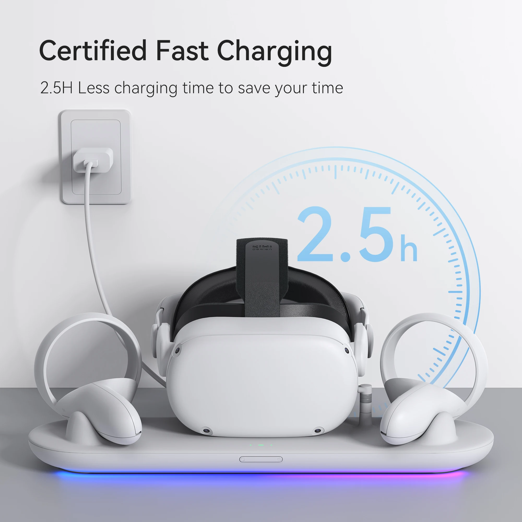 KIWI design Charging Dock For Oculus Quest 2 Accessories Power Magnetic PD  Quick Charge Station For Meta Quest 2 VR Accessories