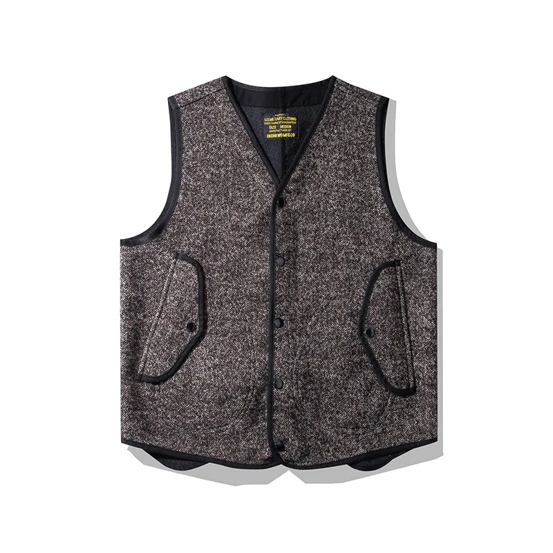 

Men's Tweed Vest V-neck Semi-Business Vintage Style Winter Waistcoat