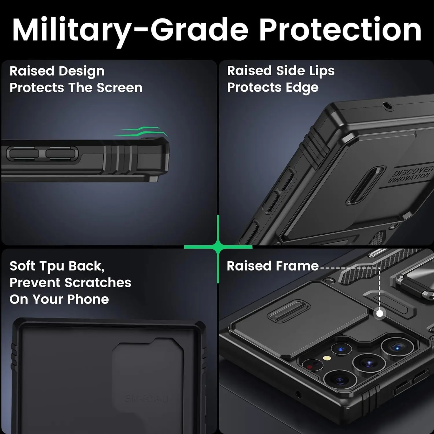 Slide Camera Full-Body Shockproof Rugged Military Grade Phone Case