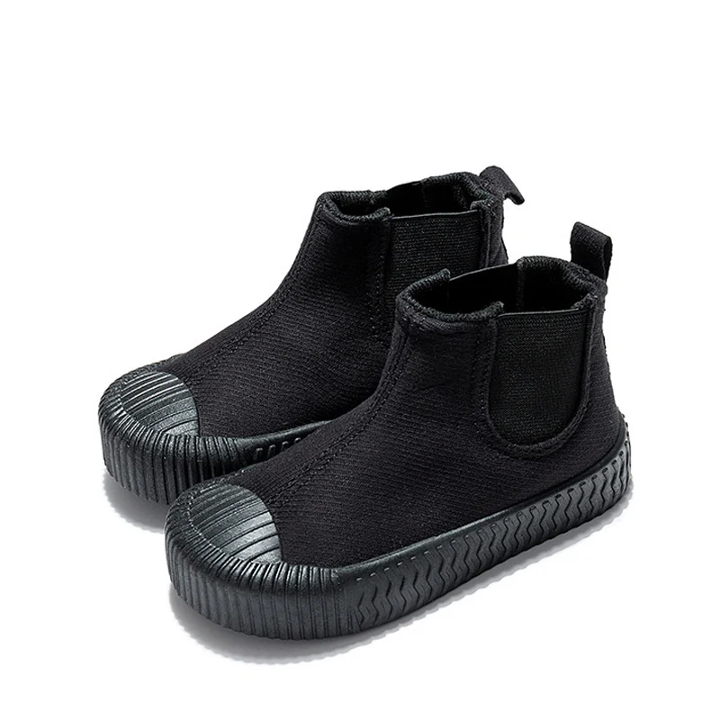 Children High-top Canvas Shoes Baby Cute Cookies Boots Girls Fashion Leopard Print Short Boots Boys Warm Army Green Cotton Shoes