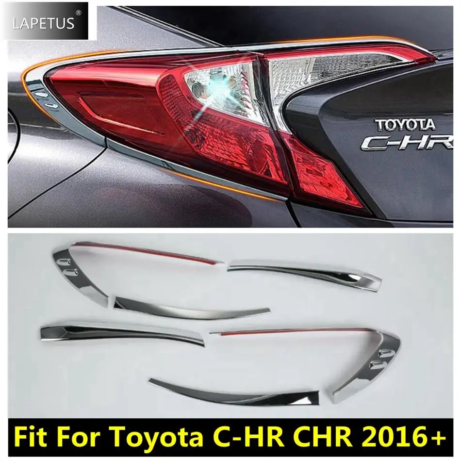 

Rear Trunk Tail Gate Lights Lamps Eyelid Eyebrow Strip Cover Trim For Toyota C-HR CHR 2016 -2021 ABS Chrome Accessories Exterior
