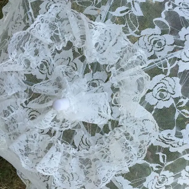 Menyasszonyi Csipke Üreges Esernyő Esküvői Dekoráció Fotó Kellékek Rózsa Hosszú Fogantyú Esernyők - Image 3