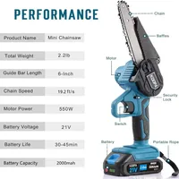 Koopa Tool 18V/21V Mini Cordless chainsaw, upgraded version of powerful motor, hand-held electric chain saw for cutting logs 2