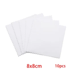 Deluxe Jewelry Cleaning Cloths - 10 Pack Silver & Gold Polishing Wipes (White 8x8cm)