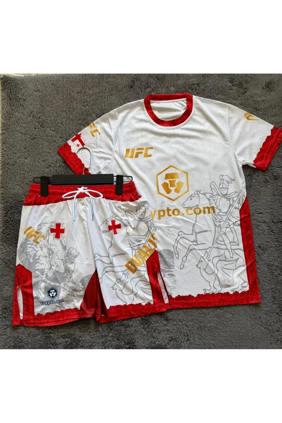 2026 UFC Bullfighter Merab Dvalishvili Boxing Fighting Tee Shorts Men Breathable Jersey Wrestling Running Sweat Absorbing Set