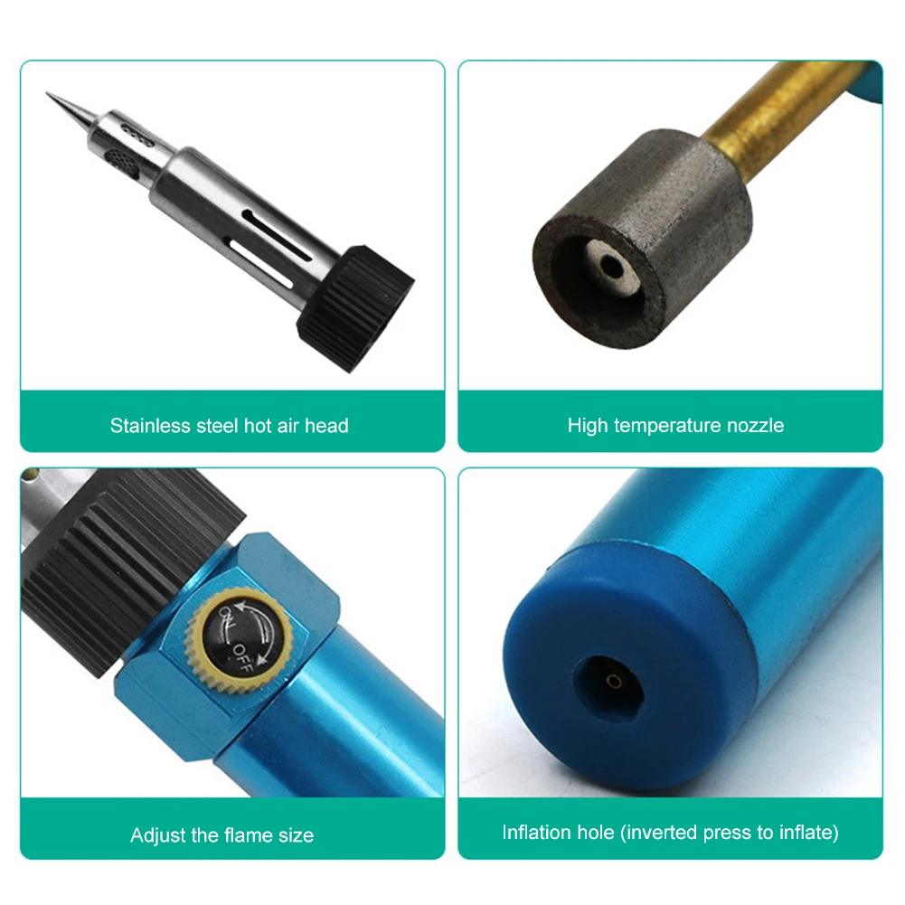 Portable Soldering Iron Pen Adjustable Temperature Burner Blow Butane Gas Soldering Iron Kit Repair Solder Welding Tool Cordless hot stapler plastic repair