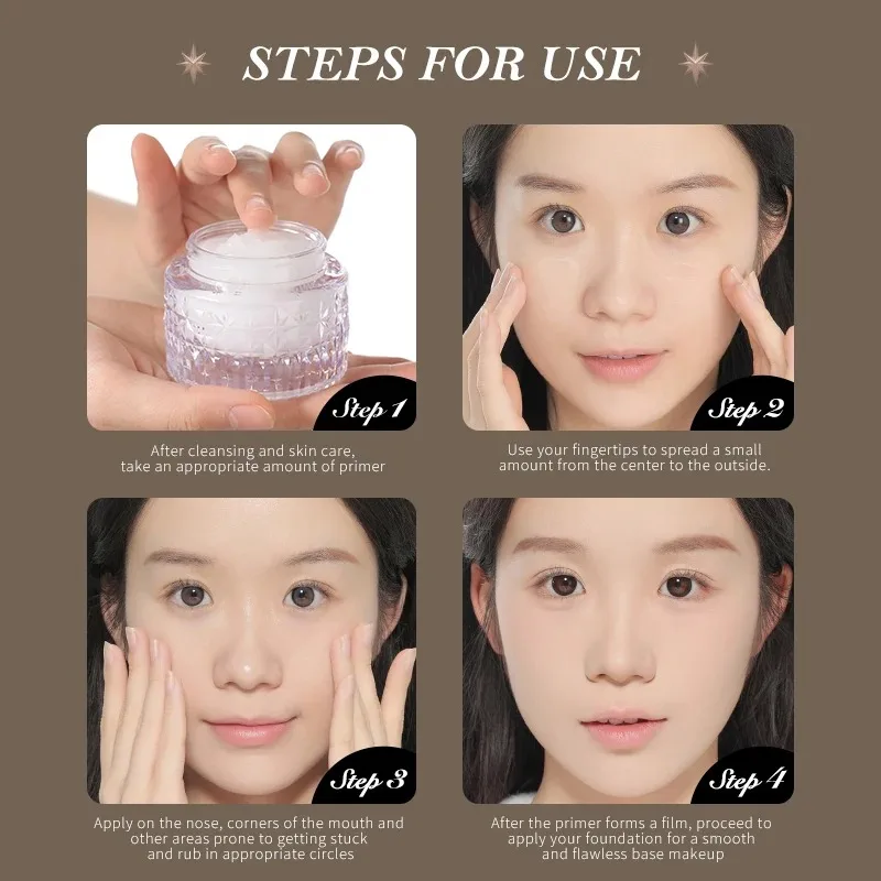 Facial Primer Makeup Primer Makeup Foundation Little Angel Flower Knows Face Primer Oil control Long-Lasting Moisturizing Vegan Makeup Base Foundation Primer 50g/1.7fl.oz