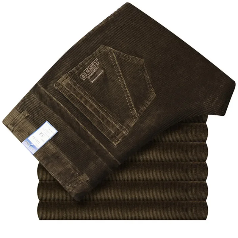 Casual Pants Corduroy Pants Men's High Waist Corduroy Pants Autumn Winter Business Loose