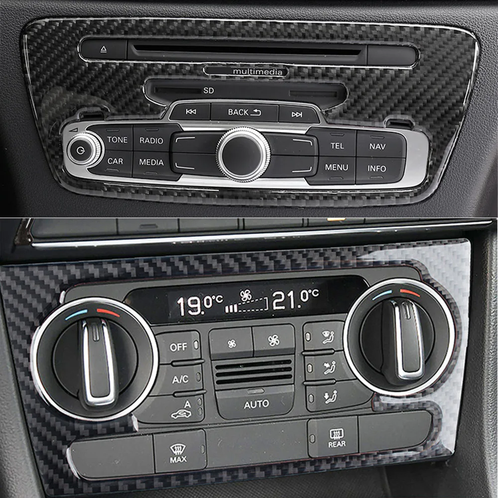 Für audi q3 2012-2018 Kohle faser konsole CD-Panel Dekoration Abdeckung Verkleidung Klimaanlage Steuer rahmen Aufkleber Autozubehör