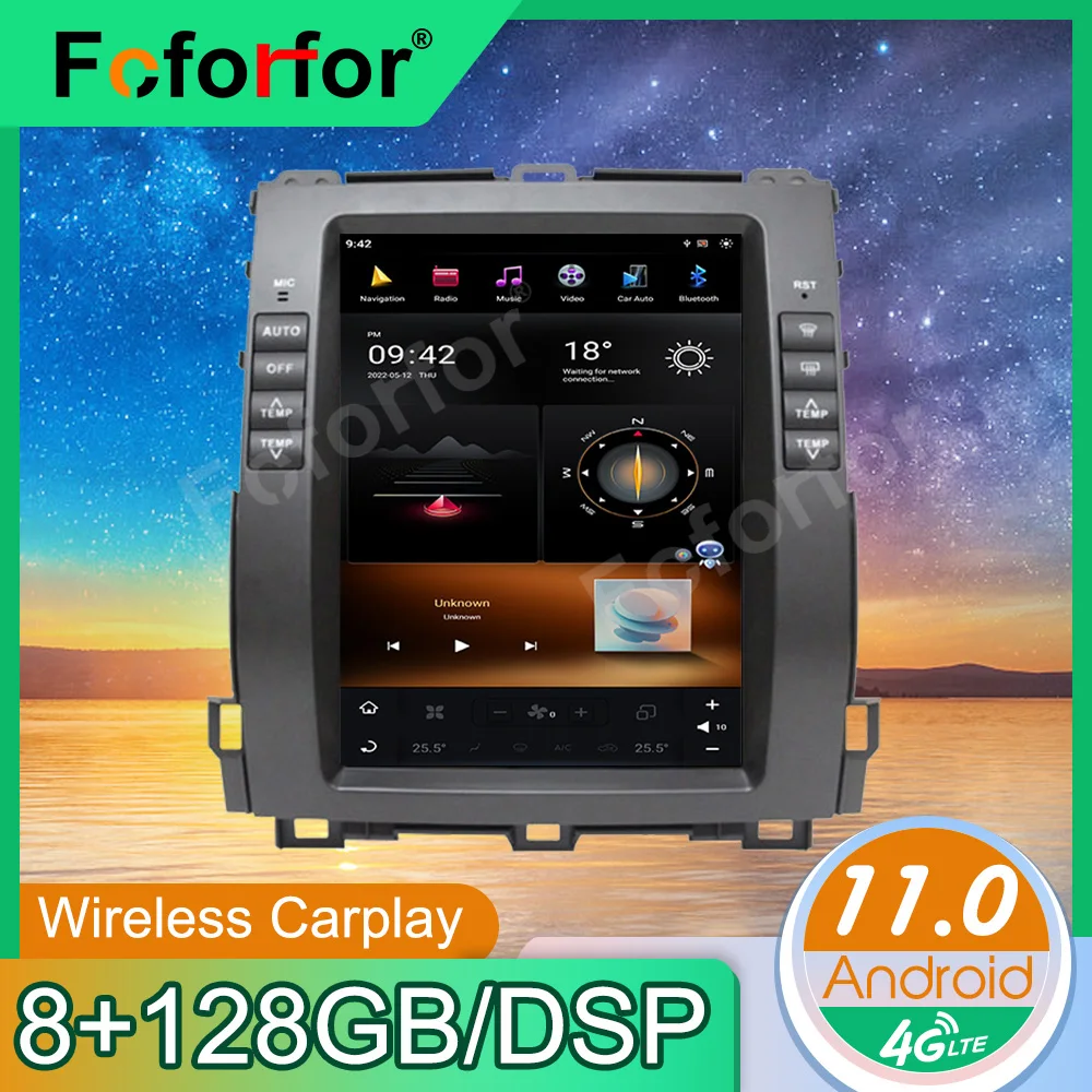 

Carplay Android11.0 For Lexus GX470 8+128G Vertical Tesla Style Screen Multimedia Headunit Player Auto Radio Car GPS Navigation