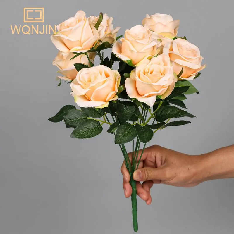 Elegant Artificial Rose Bouquet - Pink & Red Silk Floral Arrangement for Wedding and Home Décor