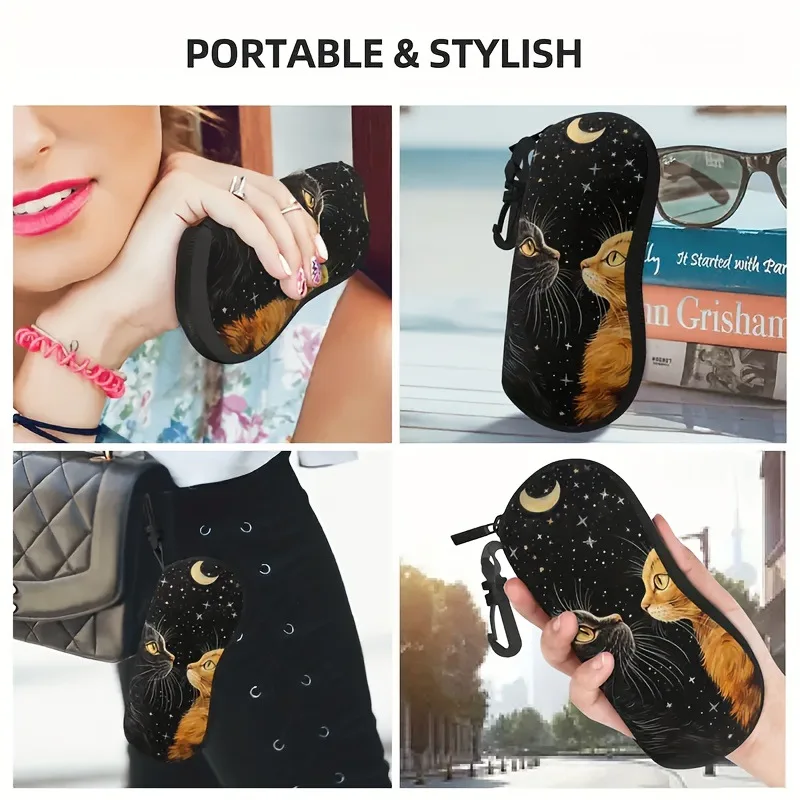 Women's Ideal Gift Double Cat Patterned Glasses Storage Box for Christmas