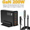 200W Desktop USB C Quick Charger GaN PD Fast Chager 6 port Mobile Charging Adapter For Laptop iPhone 17 16 15 Samsung Xiaomi﻿﻿
