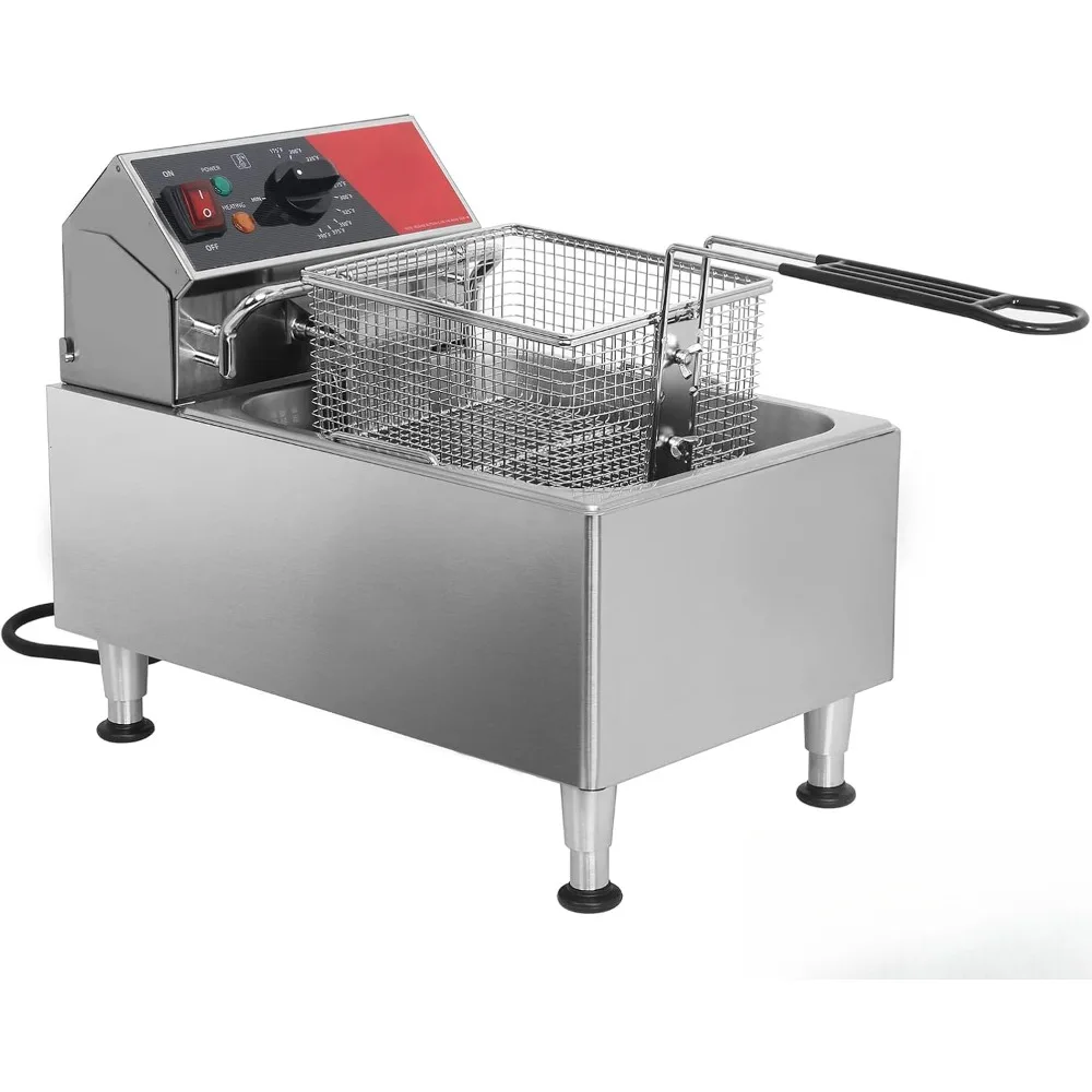 13Lbs Electric Deep Fryer Countertop with Easy-assembling Solid Basket,Removeable Oil Container for Restaurant Home Use-120V 2