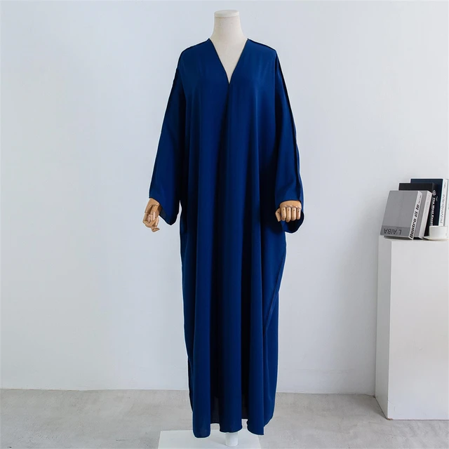 Abayas ouvertes en satin pour femmes musulmanes, kimono de luxe pour Ramadan, Turquie Kebaya Caftan Marocain Abaya Dubai Jalabiya, 2025