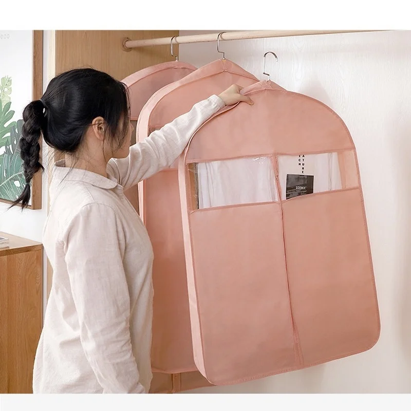 가정용 넓은 입구 3D 코트 퍼 의류 방진 커버 롱 다운재킷 스웨이드 방진 의류 보관 가방 의류 커버