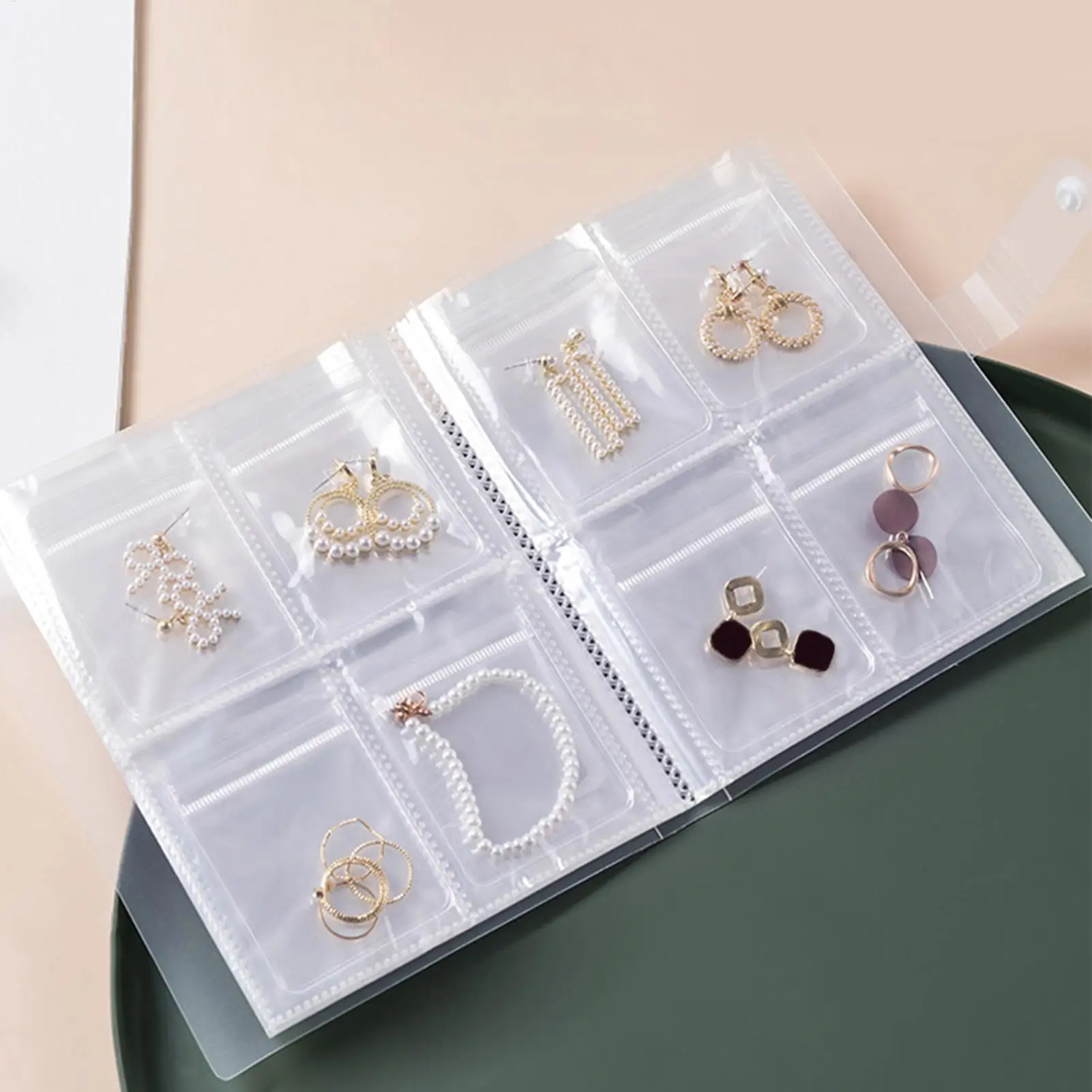 Jewelry Book Organizer Portable Transparent Foldable Bag With Zipper Jewelry Storage Book Binder For Bracelets Earrings Proposal