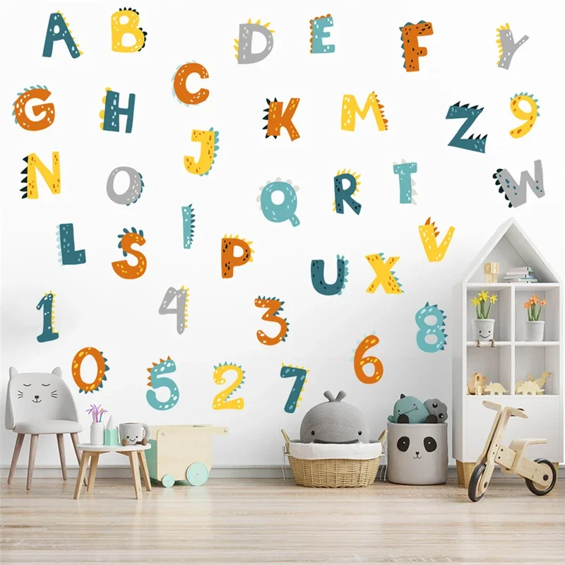 26 letters and numbers Early Education Wall Stickers Living Room Bedroom Wall Decoration 30x90cm