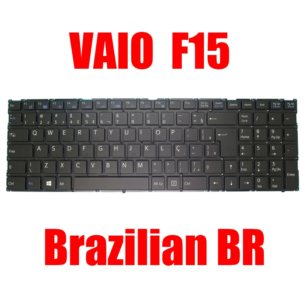 Teclado Portátil br para Sony Vaio Preto com Retroiluminação Apto para Vaio F15 Vjf157f11x-b0111s Vjf157f11x-b0221s Vjf157f11x-b0221s Brasileiro Novo