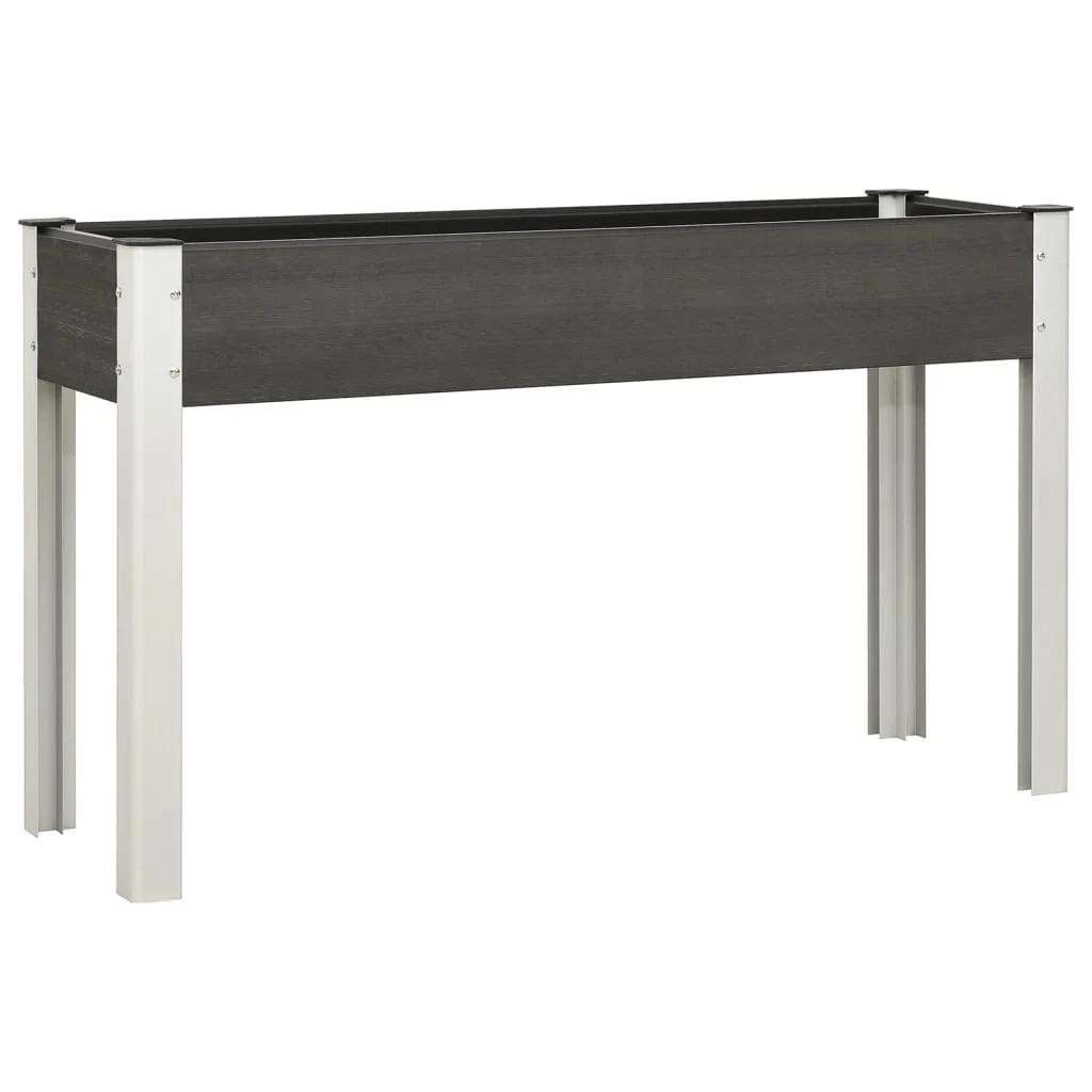 Letto Da Giardino Grigio Rialzato 120X40X75 Cm Wpc Artefatto Balcone Giardino Orto Terrazza Esterna Vaso Da Fiori Da Giardino