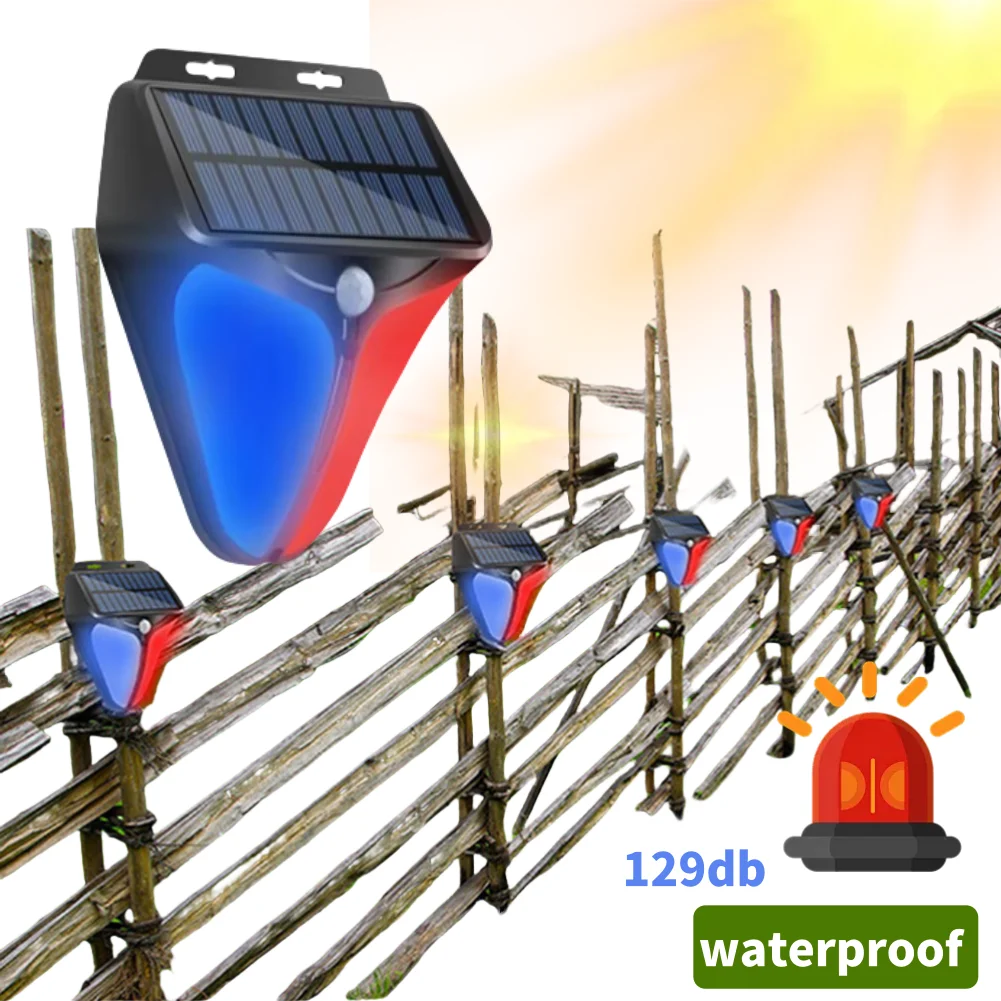 Wireless 3 Modes Home Solar Power Alarm Lamp Warning Indicator Theft Flash Light LED Motion Sensor Detector Security System