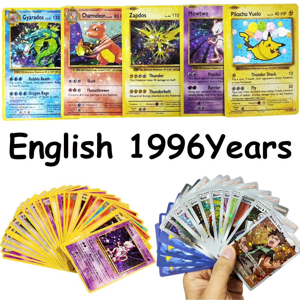 

60/100Pcs English Pokemon Cards GX Tag Team Vmax EX Mega Shining Game Battle Carte Trading Collection Cards Toys Children Gifts