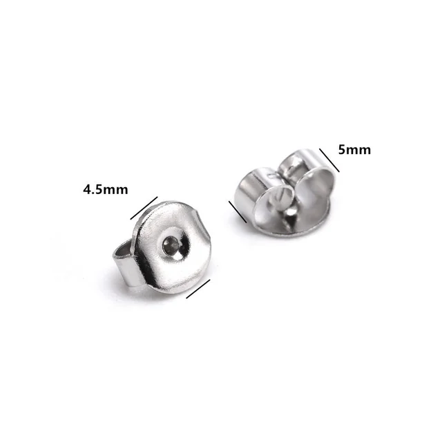 100pcs 316L Stainless Steel Hypoallergenic Round Shape Earring Stopper  Backs Fit DIY Earring Jewelry Making Findings Supplier