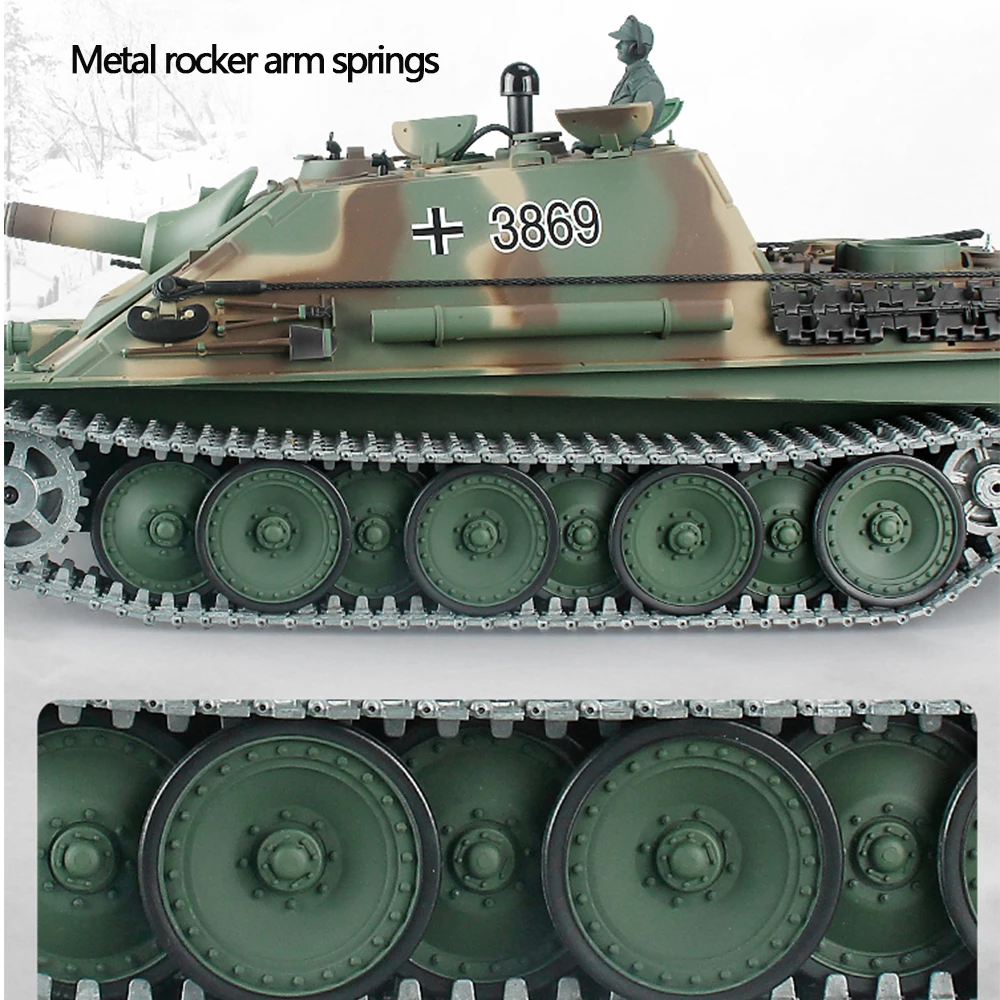 Henglong 3869 German Jagdpanther Antitank Vehicle Model Metal Battle Tank Competitive Remote Control Electric Simulation Model 3