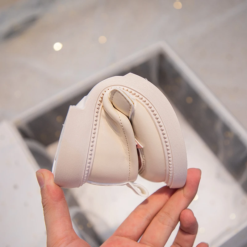 ULKNN Spring Footwears For Girls Children's Leather Shoes Fashion Solid Color Kids Summer Princess Party Shoes 23-33 Flats