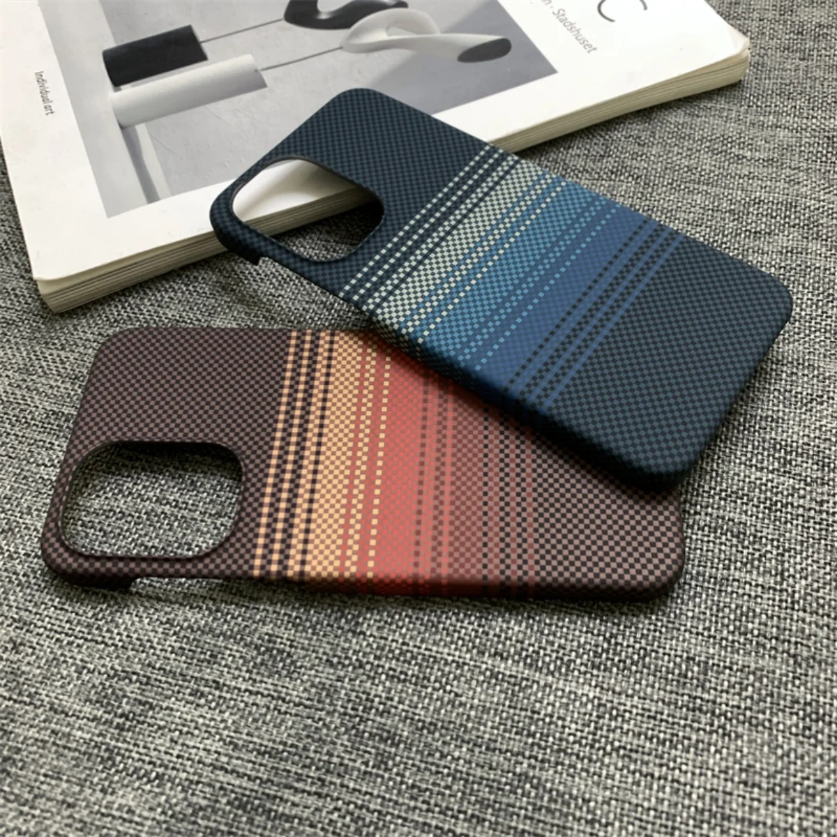 Deluxe Carbon Fiber Kevlar Pattern Shockproof Frameless Phone Cover