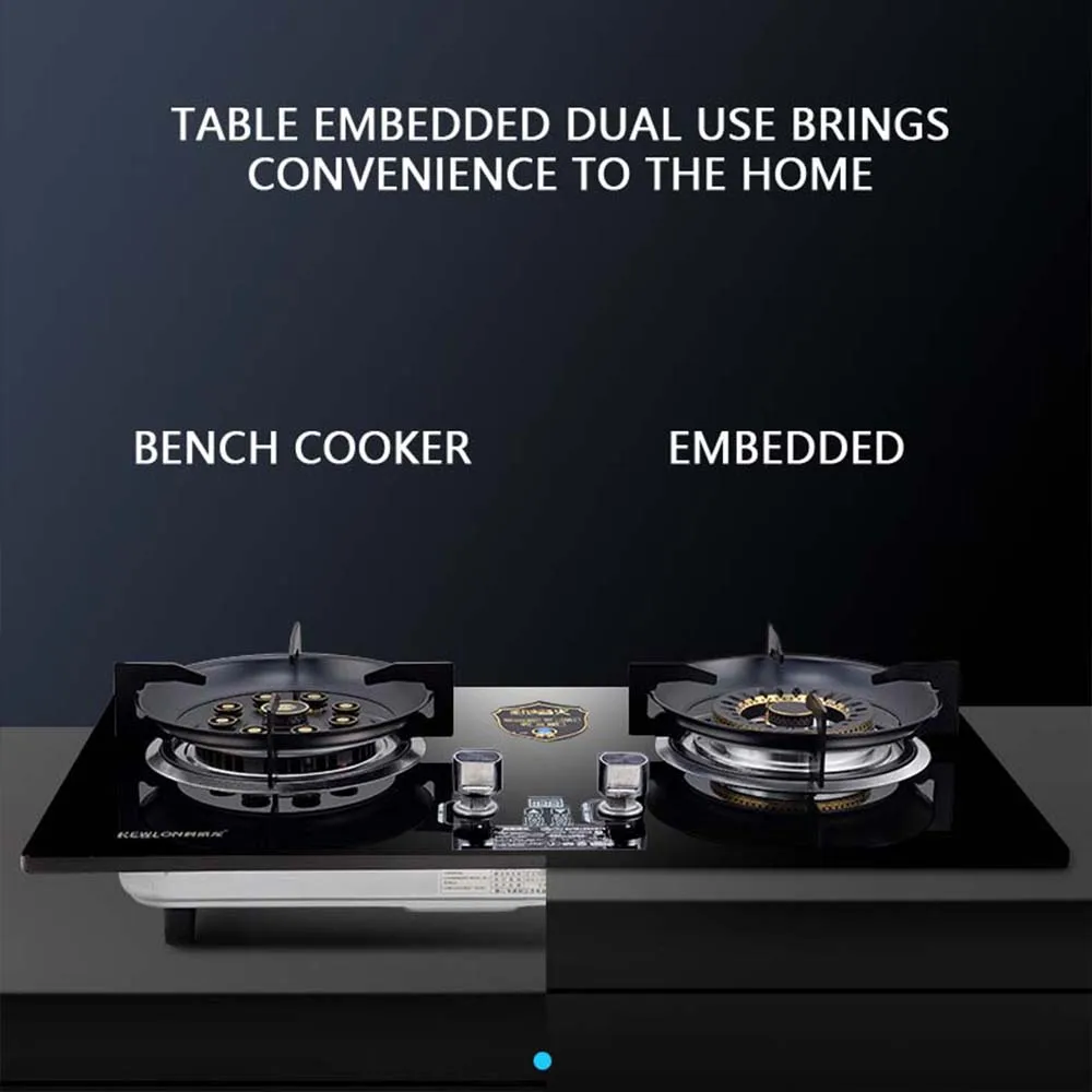 Embedded Kuchenka Gazowa Cooktop Double Stove Desktop Gas Burner Large Firepower Encimeras De Gas Para Cocinas
