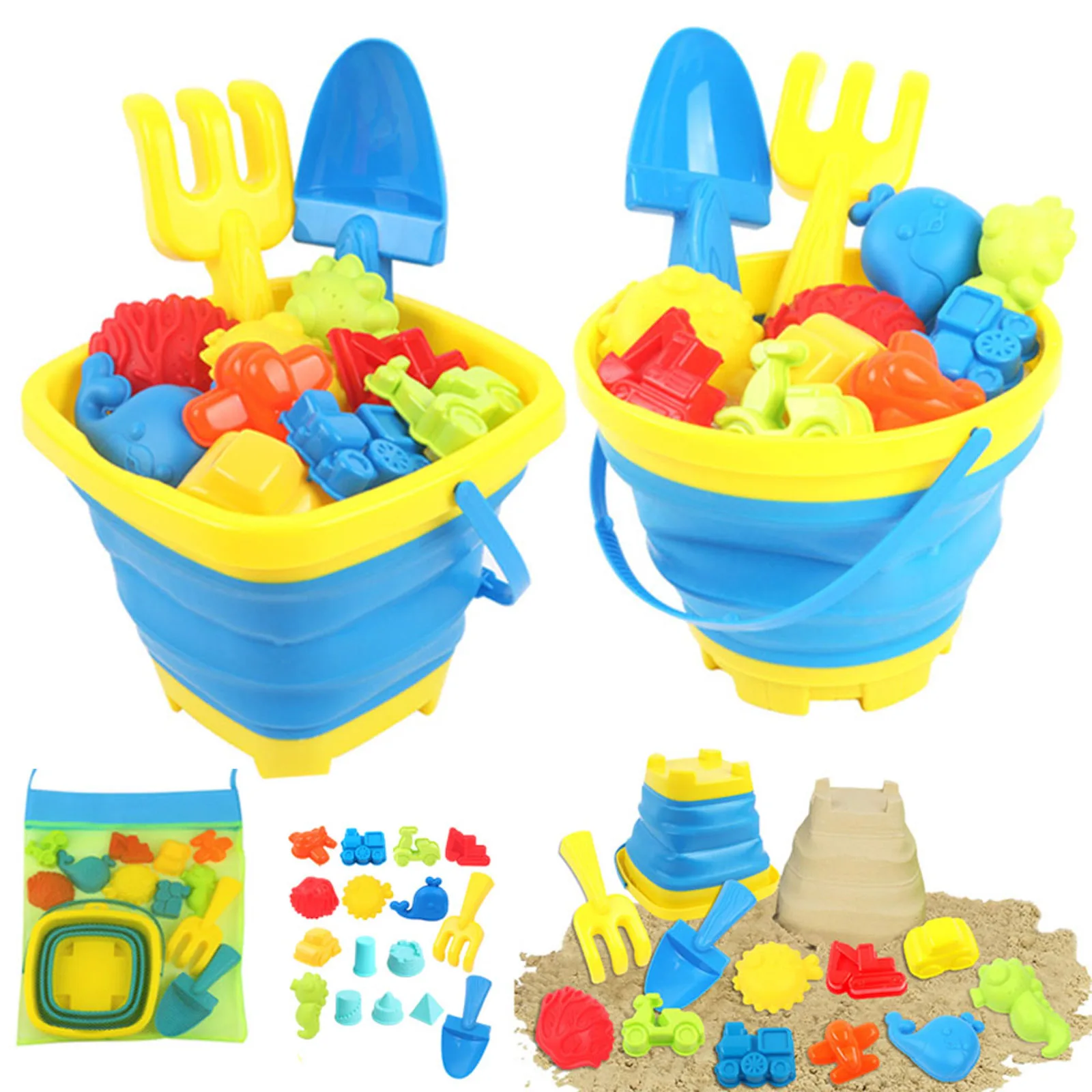 Faltbares Sandspielzeug Set Mit Eimer Und Kinder Klappstuhl_voghion.com