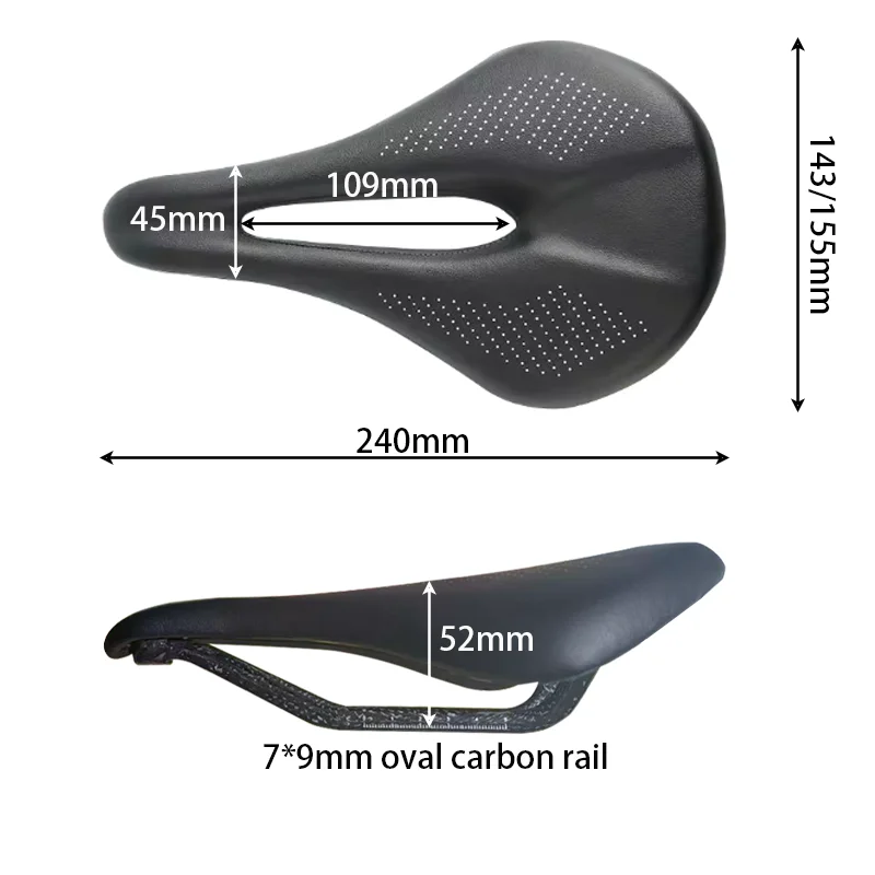 Lightweight Full Carbon Bike Racing Saddle for MTB, Gravel, and Road Bikes